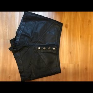 Faux leather shorts